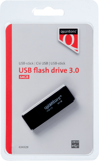 USB-STICK QUANTORE FD 64GB 3.0 ZWART