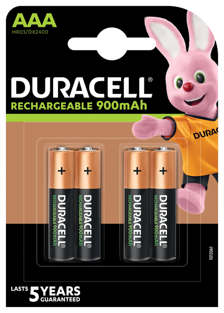 Batterij oplaadbaar Duracell 4xAAA 900mAh Ultra (413567)