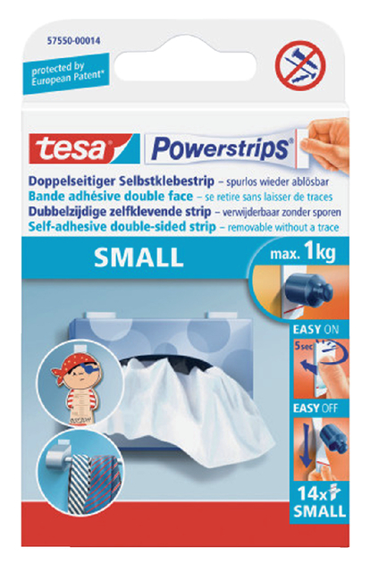 Dubbelzijdige powerstrip Tesa mini 1kg (802036)